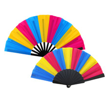 Pansexual Pride Fan Set   1 Large  1 Small LGBTQ Folding Festival Hand Fans