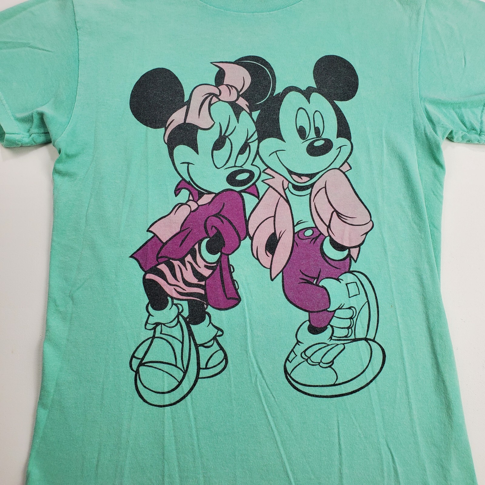 Rara T shirt vintage Disney FILA Aqua Mickey Minnie top uomo taglia S