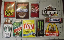 JUNK FOOD DOODY Series 1 12 STICKER SET lot complete supermarket vending R