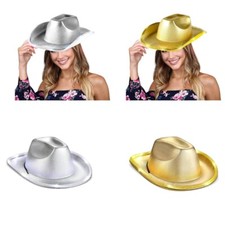 Flashing LED Cowboy Caps Bachelorettes Party Hat Adult Hot Stamping Cowgirl Hat