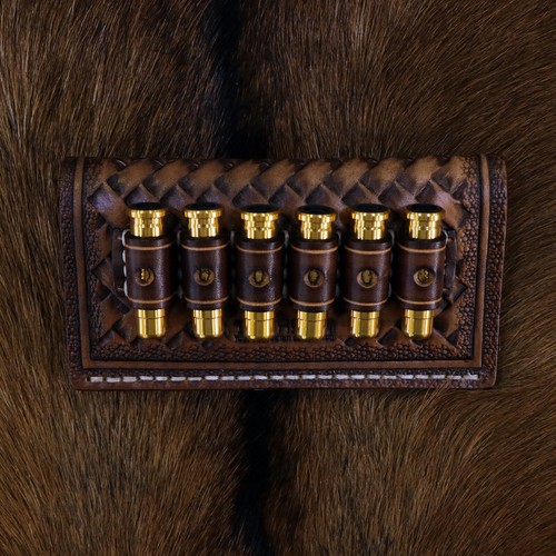 Tourbon Leather Revolver/Rifle Ammo Belt Slide Bullet Holder - Picture 13 of 23