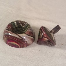ANDY DAVIS, Glass Art Spinning Top Base, Madyia Run , 357E