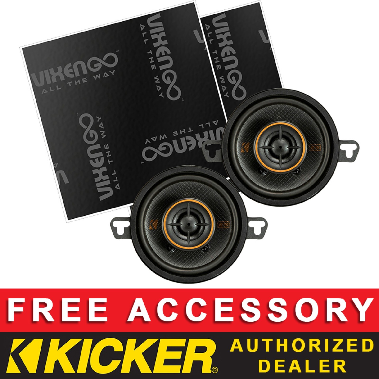 KICKER 51KSC3504 CAR AUDIO 3.5" 2-WAY KS SPEAKERS W/SOUND DE