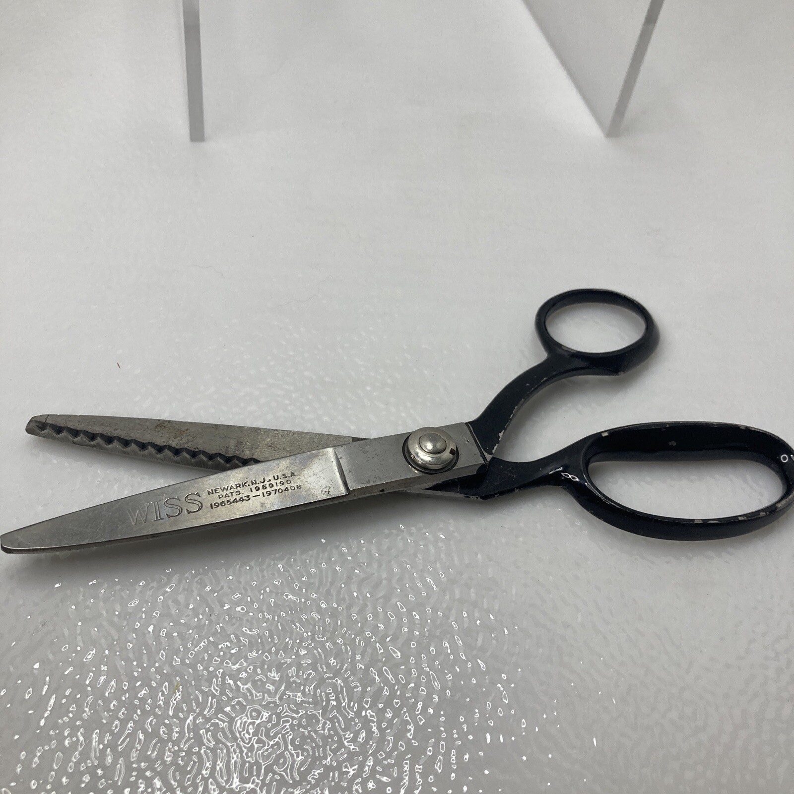 Vintage WISS 9" Pinking Shears Scissors, USA PATS 19654431979408