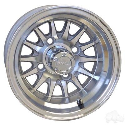 Set of 4, Wheels, RHOX Phoenix, Machined w/ Center Cap, 10x7 ET-15.5