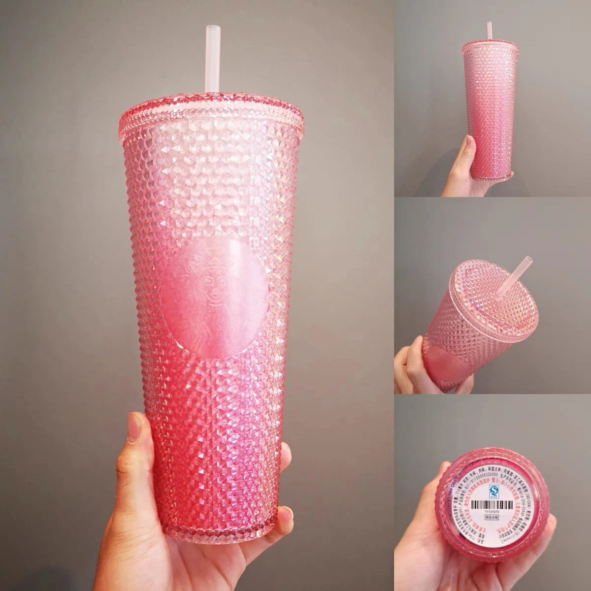 Starbucks Taiwan ombre matte purple pink gradient studded cold tumbler