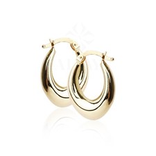 14K Gold Chunky Gold Hoop Earrings, Oval Thick Hoops Gold Earrings, Dainty Hoop