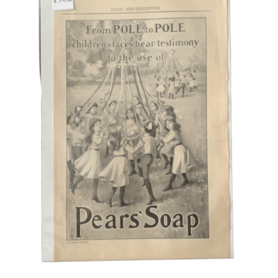 Vintage 1902 Pears  Soap From Pole to Pole Ad Advertisement