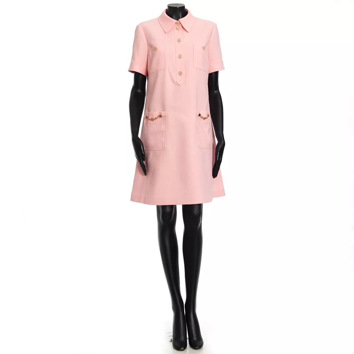 GUCCI 2640$ Polo Dress In Pink Chain Details | eBay