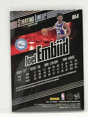Panini Elite Starting Lineup Basketball 2021-22 Joel Embiid Series