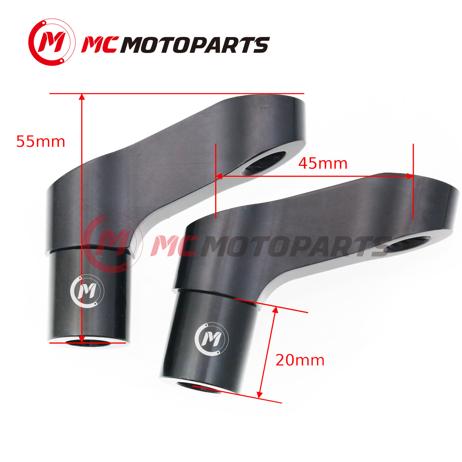 CNC UPVIEW Mirror Riser Adapter Extenders M10 For CRF1000L Africa Twin