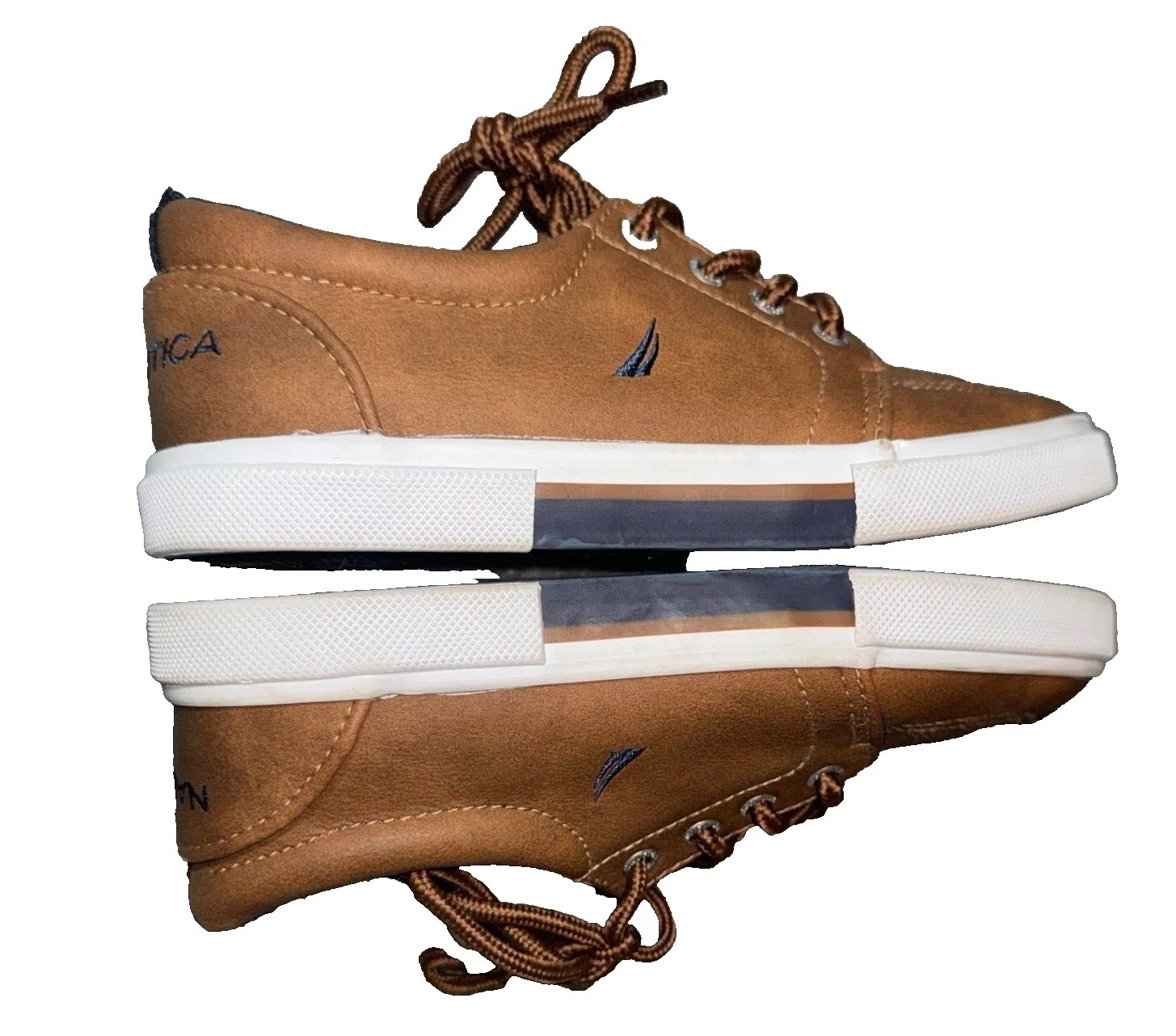 Parte superior de cuero marrón Nautica Zapatos para Niños