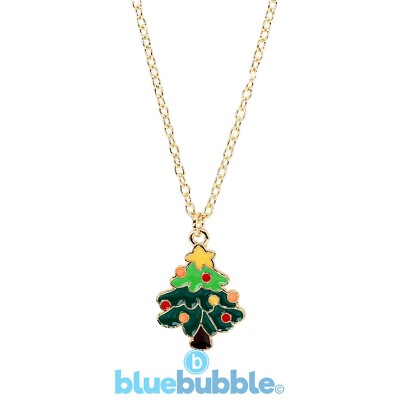 Bluebubble MERRY CHRISTMAS Baum Halskette Kitsch Kawaii Retro Funky Festlich Party