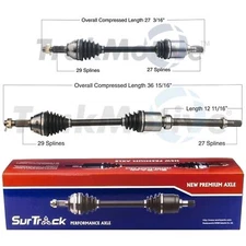 SurTrack Pair Set of 2 Front CV Axle Shafts For Nissan Juke Automatic CVT FWD
