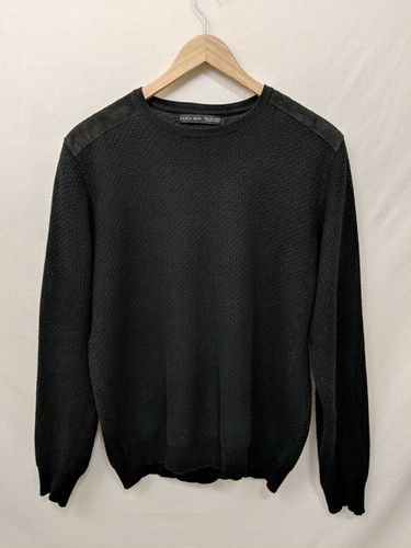 Zara Man Black Knit Sweater Long Sleeve 