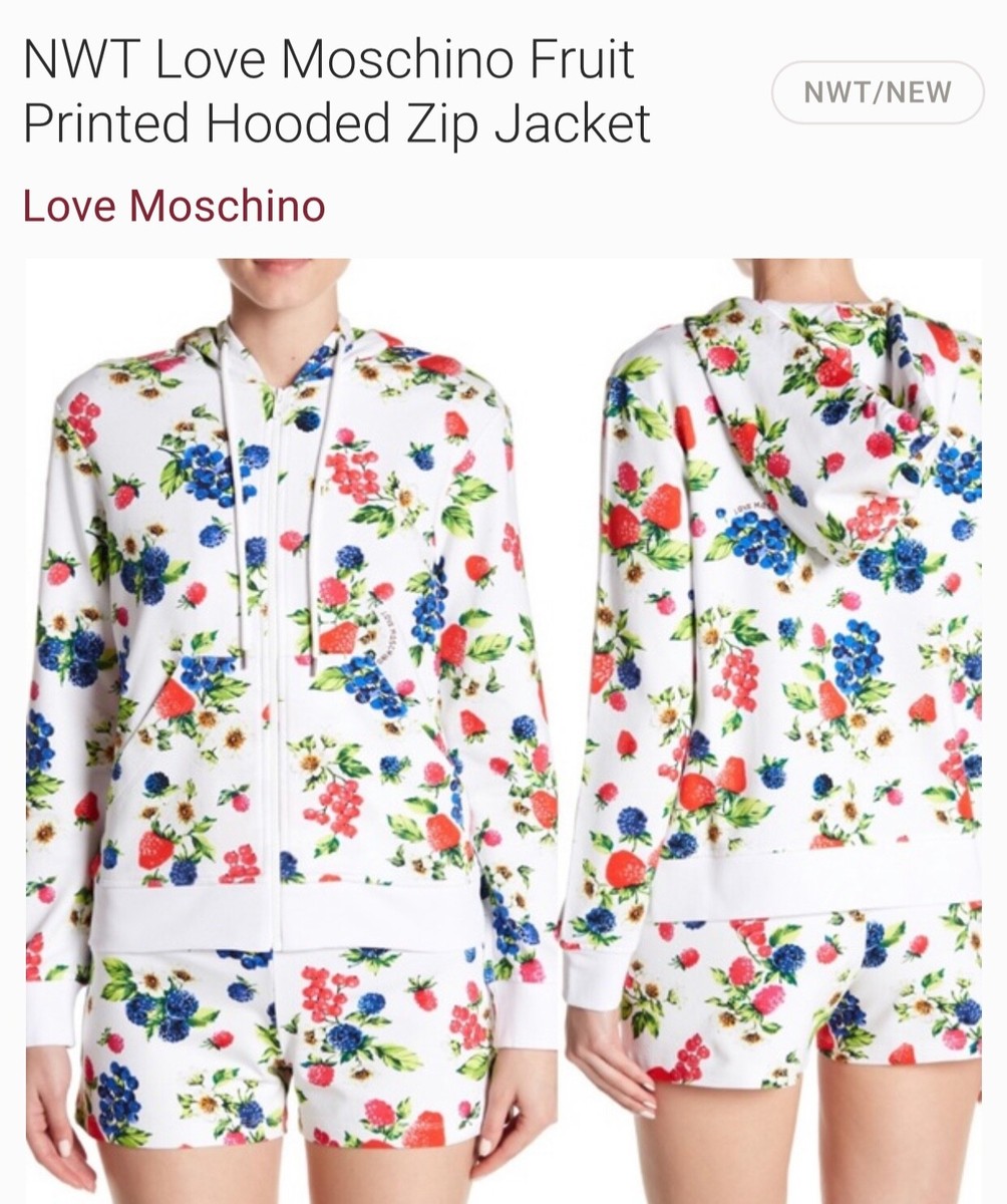 Love Moschino Fruit Printed Hooded Jacket, NWT, US Size M, i