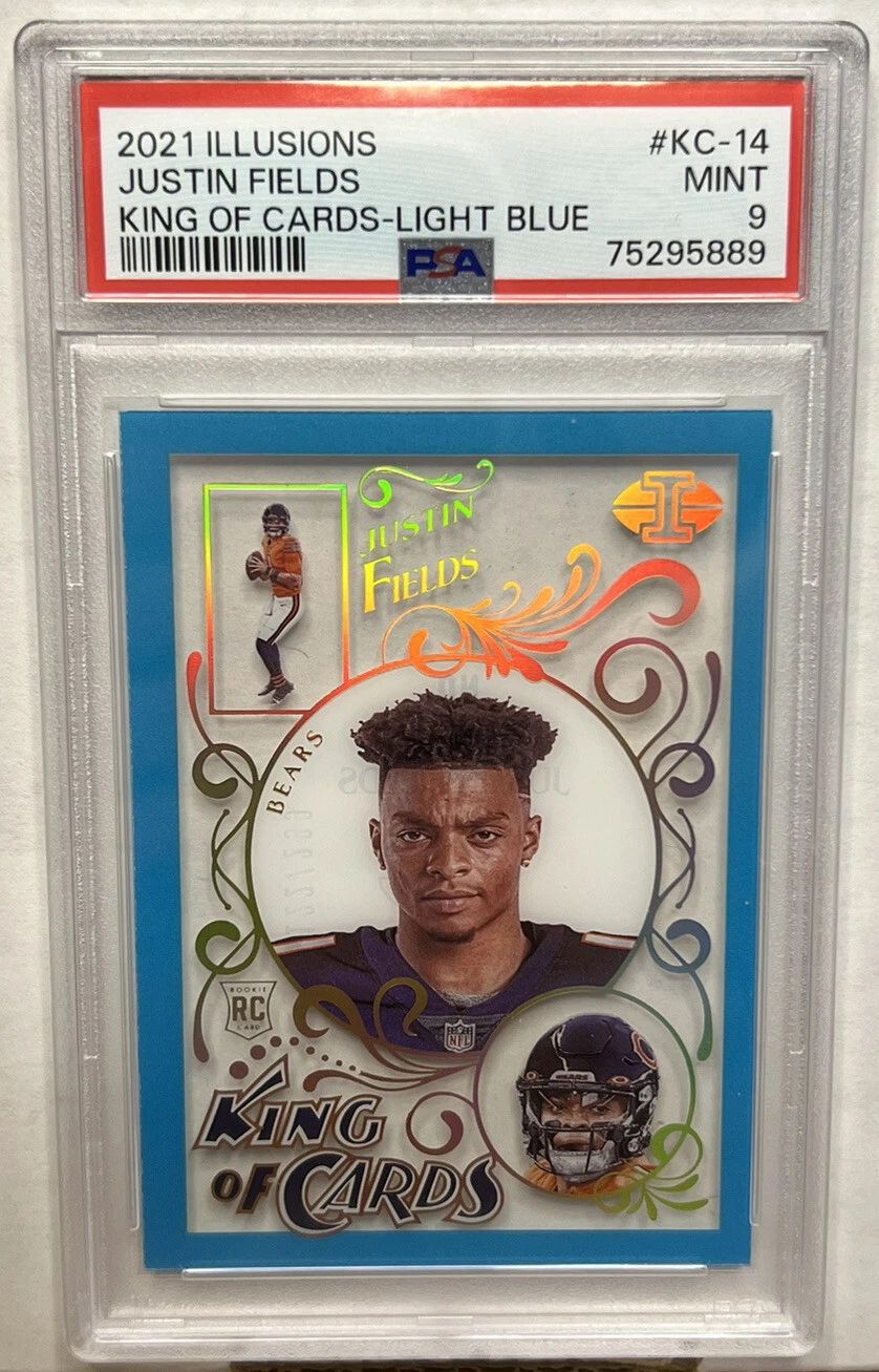 Justin Fields Panini Illusions King of Cards #KC14 Light Blue