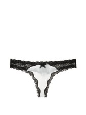 Victoria's Secret Dream Angels Lace-Trim Thong Panty Ivory with Black Lace