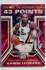 Kawhi Leonard 2019 Contenders Optic Playing the Numbers Game Red Cracked Ice #17