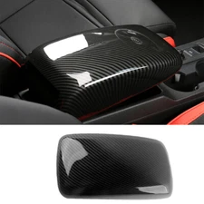 Fit For Audi A3 S3 2014-20 ABS Carbon Fiber Car Armrest Box Cover Trim Protector