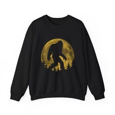 Bigfoot with Moon Sweatshirt, Sasquatch Lovers Bigfoot Believers Sweatshirt