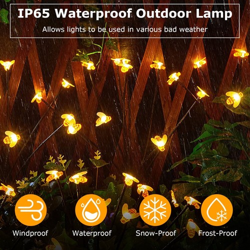 4Packs Solar Power LED Light Yard Lamp Landscape Lights Bee Garden Lights Decors - Picture 5 of 11