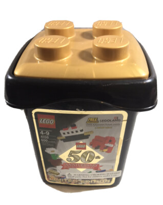 EMPTY Lego 4105 50th Anniversary Limited Edition Gold Bricks Tub