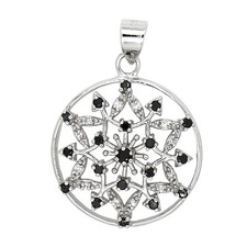 Sterling Silver Cubic Zirconia Snowflake Charm Pendant