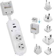 Ceptics Travel Power Strip W/ Adapter Plug Set