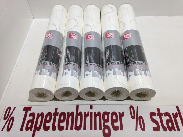 Vliestapete As 5X 2308-12 (5Rollen) Uni Struktur Weiß Kreise Glanz Wohnzimmer-image