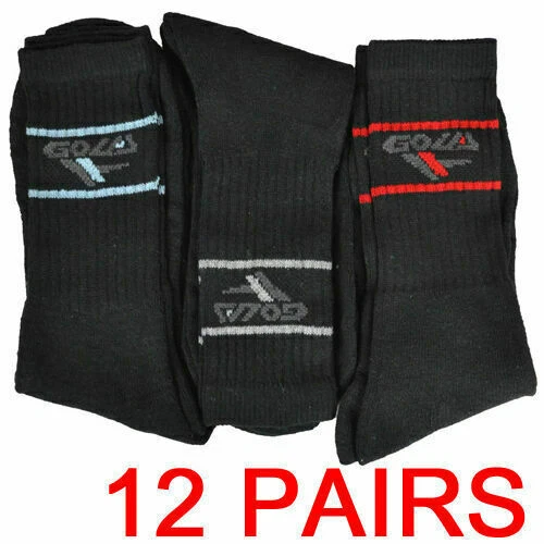 12 PAIRS WINTER GOLA SOCKS THERMAL WARM THICK WOOL QUALITY 6-11 UNISEX BLACK