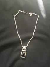 Swarovski Crystal Pendant and Chain Necklace with Swan Emblem 18 1/2"