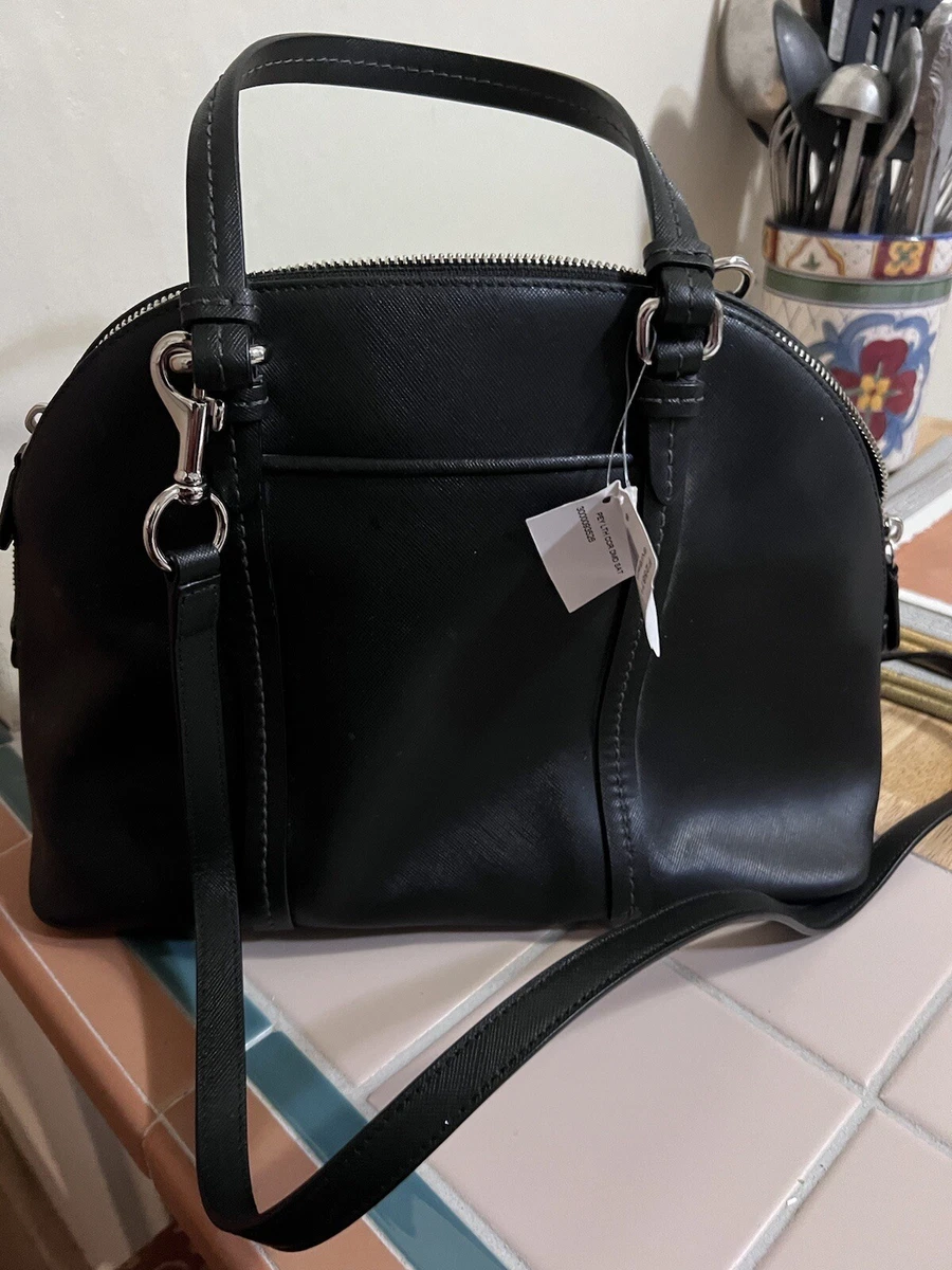 NWT COACH F25671 PEYTON LEATHER CORA DOMED SATCHEL Black | eBay