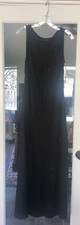 Vintage Nicole Miller UNITE Black Beaded Sleeveless Gown Asymmetrical Lining
