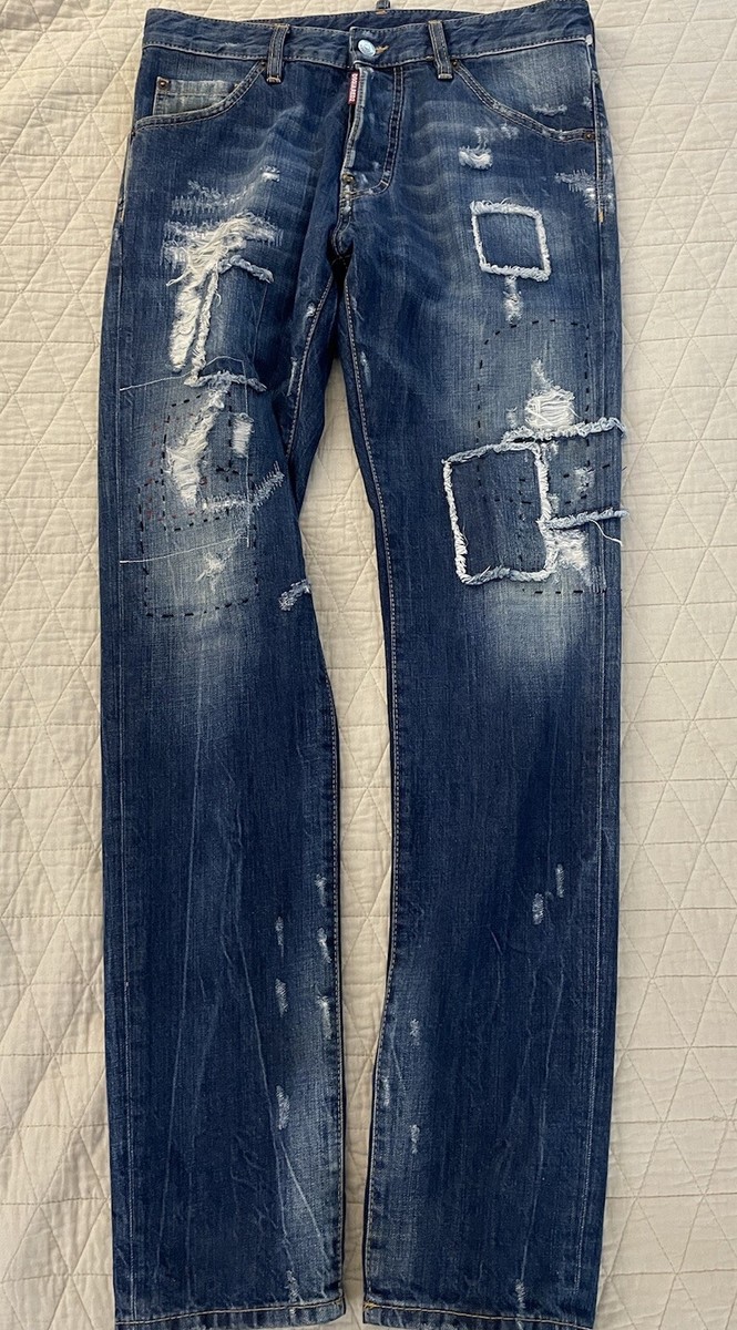 DSQUARED2 Made in Italy Destroy Patch Repaired Cool Guy Jeans Size