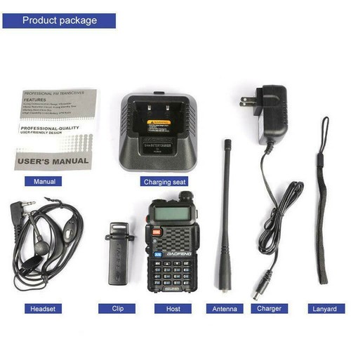 BaoFeng BF-F8+ F8 Plus 5W High Power Two Way Ham Radio Walkie Talkie + Earpiece - Picture 9 of 9