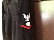 NAMED Vet, Vintage 1940s WW2 US Navy Blue Wool Sailor Uniform Top  Flair Pants