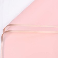 20 Sheets Gold Edge Waterproof Wrapping Paper Pink Floral Gift DIY Supplies