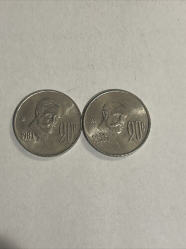 1981 Mexico 20c Lot of 2 Coins