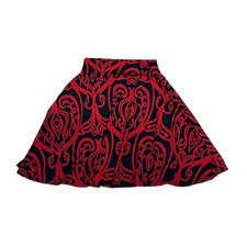 LuLaRoe Girls Skirt Azure Swing A-Line Red Black Slinky Size 8