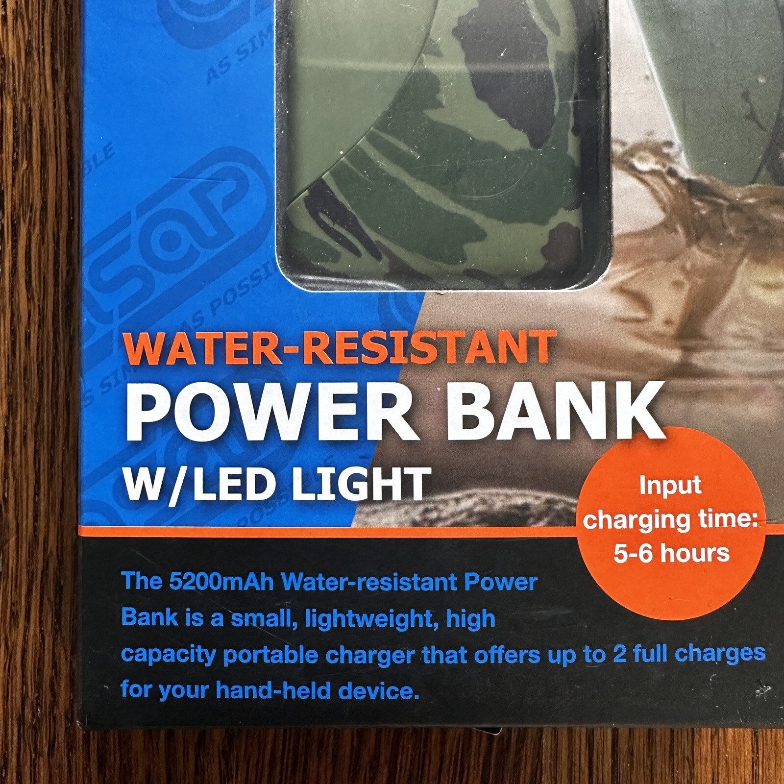 ASAP Power Bank Portable Charger 5200mAh Battery Pack LED Camo Water Res NWT