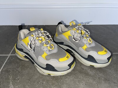 Balenciaga Triple S Grey Yellow Black UK 4 | eBay