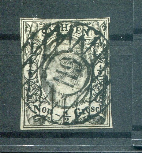 Saxony Stamp with Number 119 Green On 8 On Johann Stamped (10721