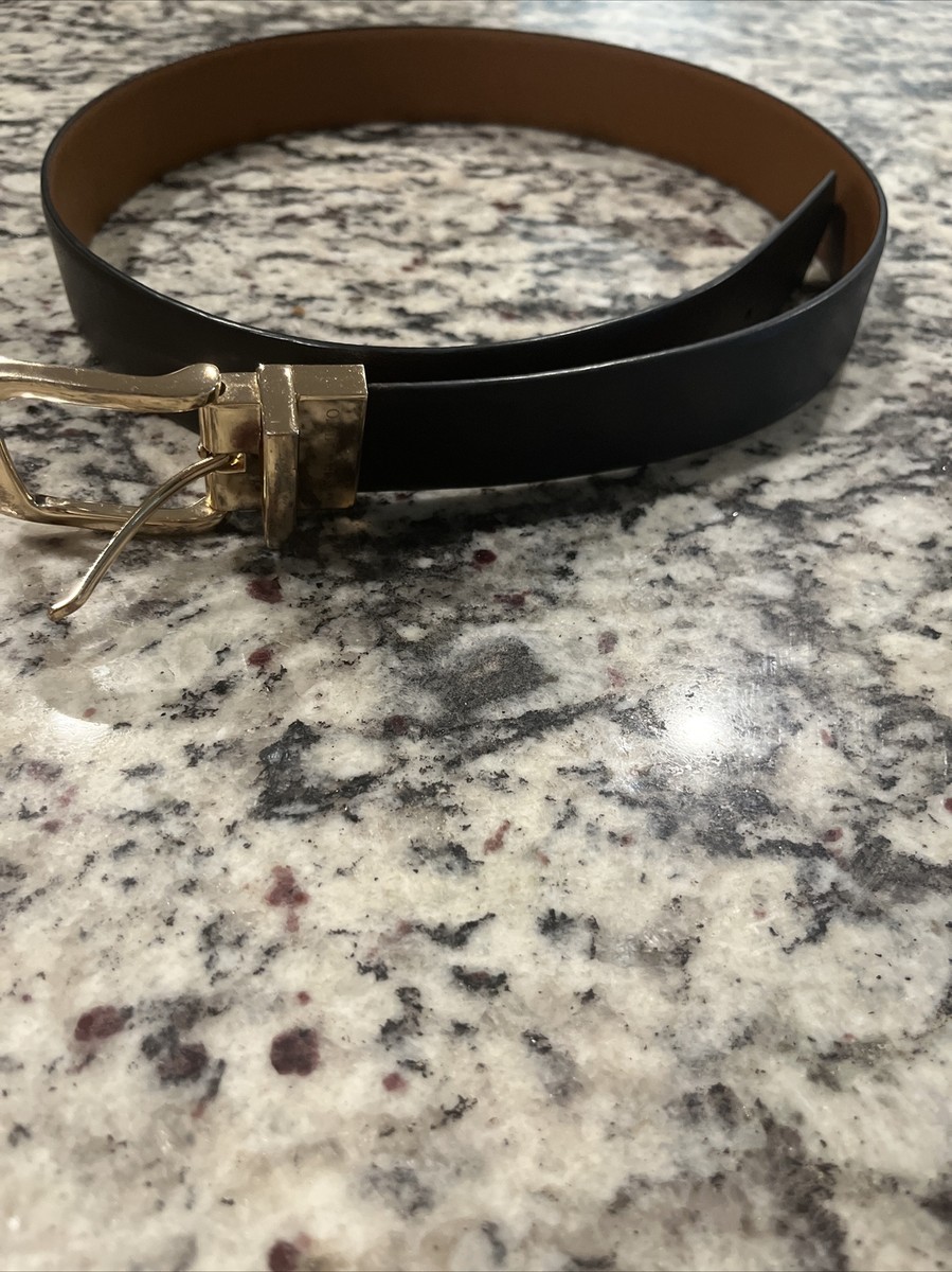 Vince Camuto Womens Brown/Blk Gold Buckle Reversible Belt 