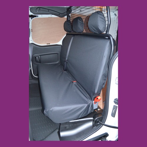 Cubierta de asiento trasero para banco trasero Peugeot Partner 2008-2018 negra a medida UKMade - Imagen 1 de 3