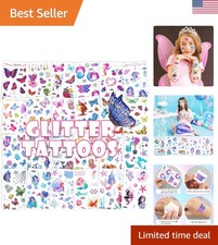 Assorted Glitter Temporary Tattoos for Kids - 240 Fun Designs, Safe  Non-Toxic