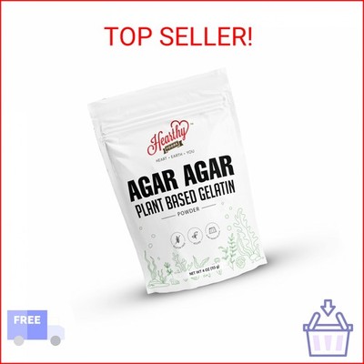 Hearthy Foods Agar Agar Powder (4oz) Vegan Gelatin Substitute, Certified Halal,