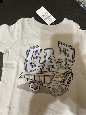 Baby Gap T Shirt Blue  With Dump Truck Size 0-3 Months