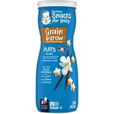 Snacks for Baby, Grain & Grow, Puffs, Puffed Grain Snack, 8+ Months, Vanilla,