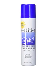1 NEW Condition 3-in-1 Unscented Maximum Hold  Hairspray with Sunscreen 7 oz